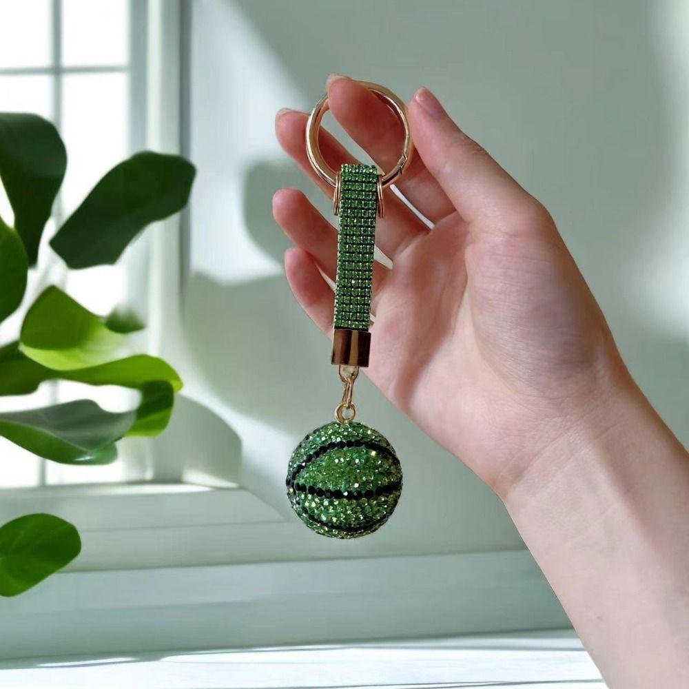 Круглая бусина Баскетбольная подвеска Стразы Спортивный брелок Подарочный брелок Баскетбольный мяч унисекс