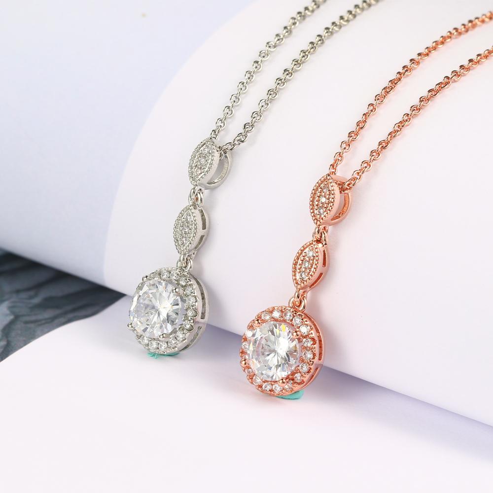 ZHOUYANG Fashion Crystal Pendant Neck Chain For Women Cubic Zirconia Rose Gold Color Necklace Jewelry Top Quality Gifts N428