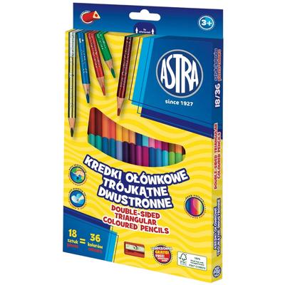 Astra Triangular Double-Sided Pencils 18/36 Colors for School