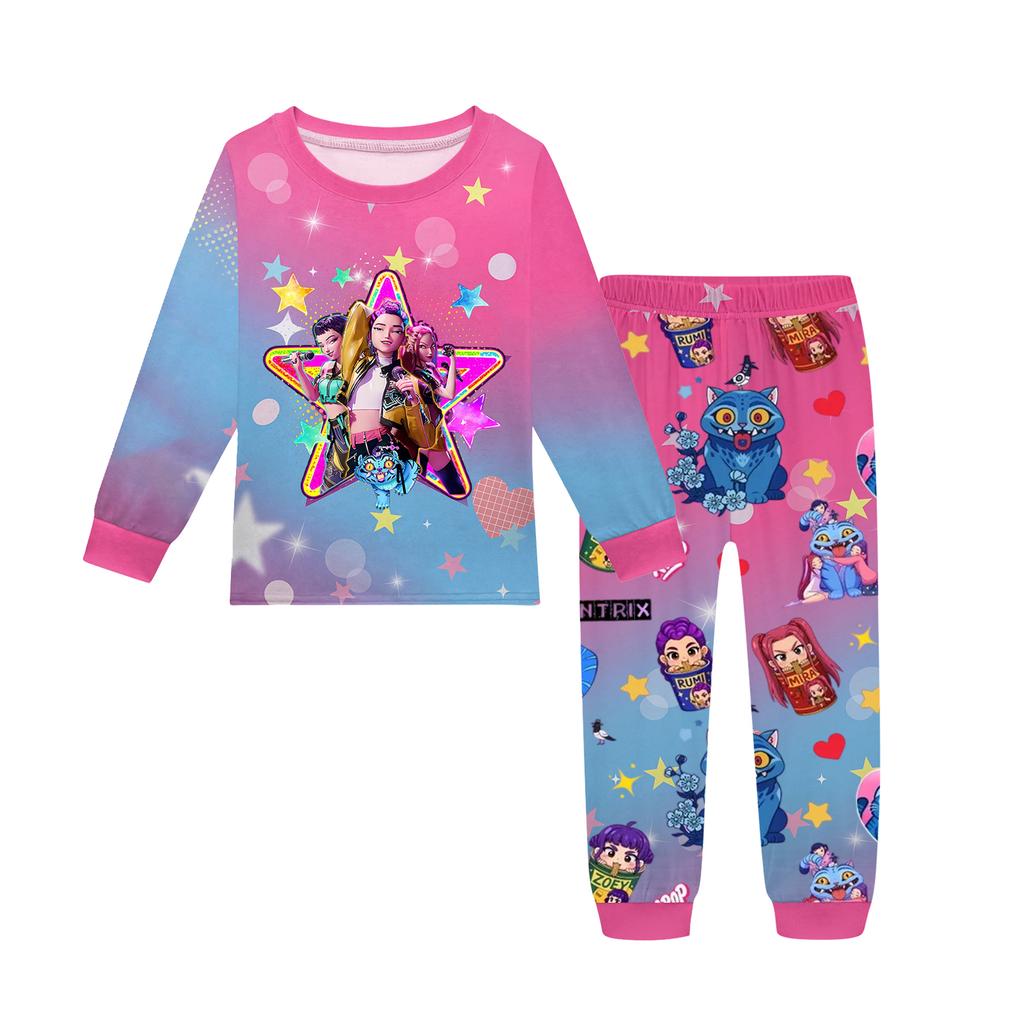 Children's Fashion Suit Skirt Round Neck Long Sleeve Top Pants