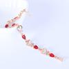 Heart Hollow Women Bracelet Red Rhinestone Chain Bracelet Jewelry Accessory
