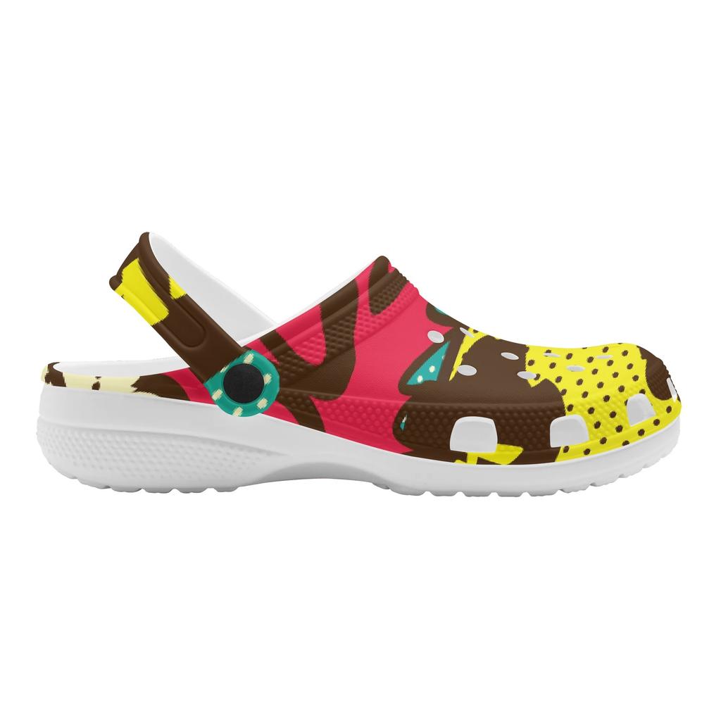 Lightweight Color Print EVA Clogs Unisex Breathable Slip On Garden Shoes Beach Pool Bathroom Home Summer Sandals Comfort Fit