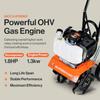 52cc 2 Stroke Gas Mini Tiller Cultivator - 1.8HP, 4 Adjustable Steel Tines,