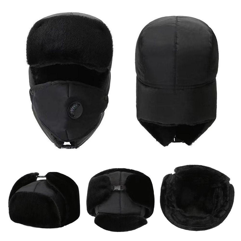 Warm Beanie Russian Caps Plush Winter Hat Outdoors Bomber Hat for Men Women
