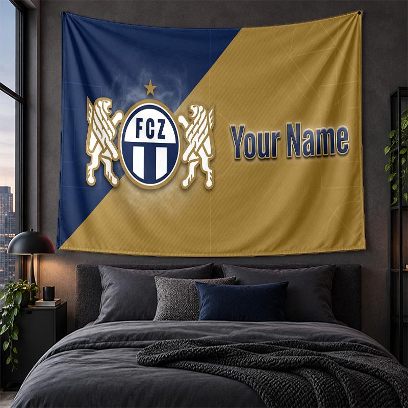 Personalized Tapestry Wall Hanging FC Zürich Pattern Art Background Cloth