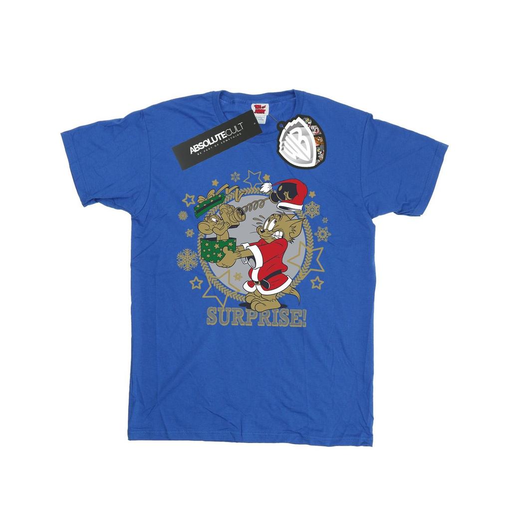 Tom And Jerry Mens Christmas Surprise T-Shirt