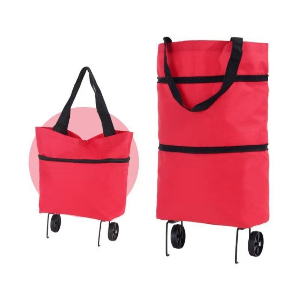 Waterproof Grocery Bag Oxford Cloth Shopping Trolley Foldable Shopping Bag with Wheel  Supermarket