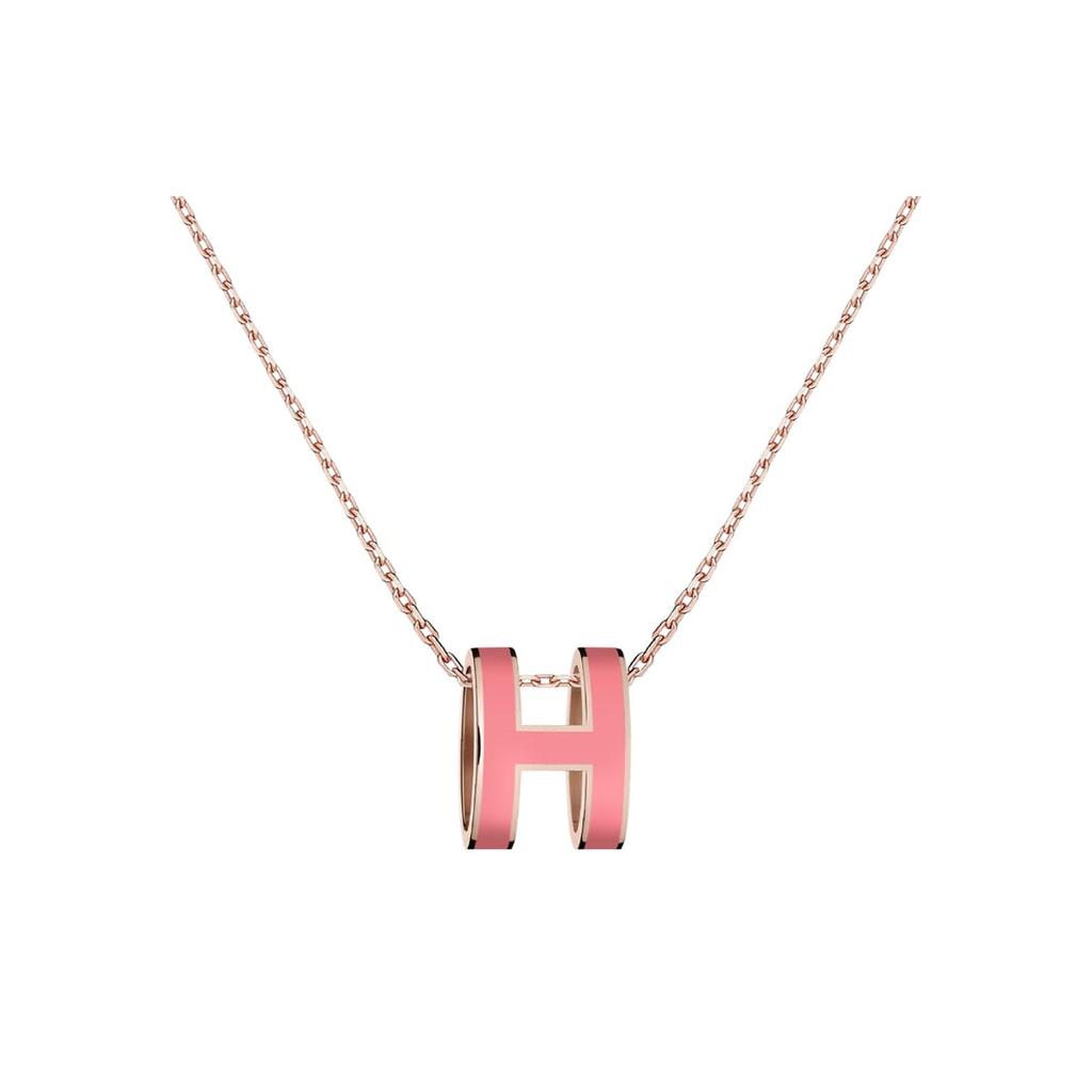 HERMES POP H Gold Plated Necklaces Women's H147991FO09