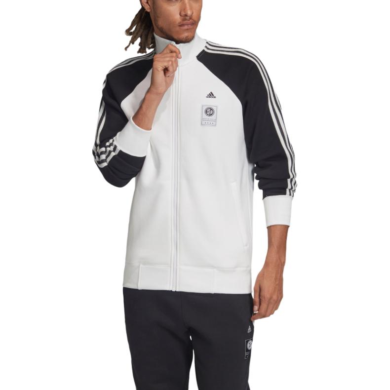 adidas Dfb Icons Color Block Stand воротник длинный рукав молния куртка мужская куртка белая FI1469