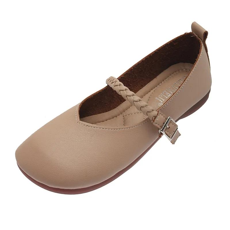 2024Shallow Mouth Casual Woman Shoe Square Toe Female Footwear Elegant Soft Autumn Modis Comfortable Moccasin Dress Fall Summer
