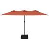 VidaXL Parasol de Jardin à Double Tête avec LED, Pare-soleil de Patio, Abri de Soleil, Parasol de Plage Terrasse Extérieur, 362958