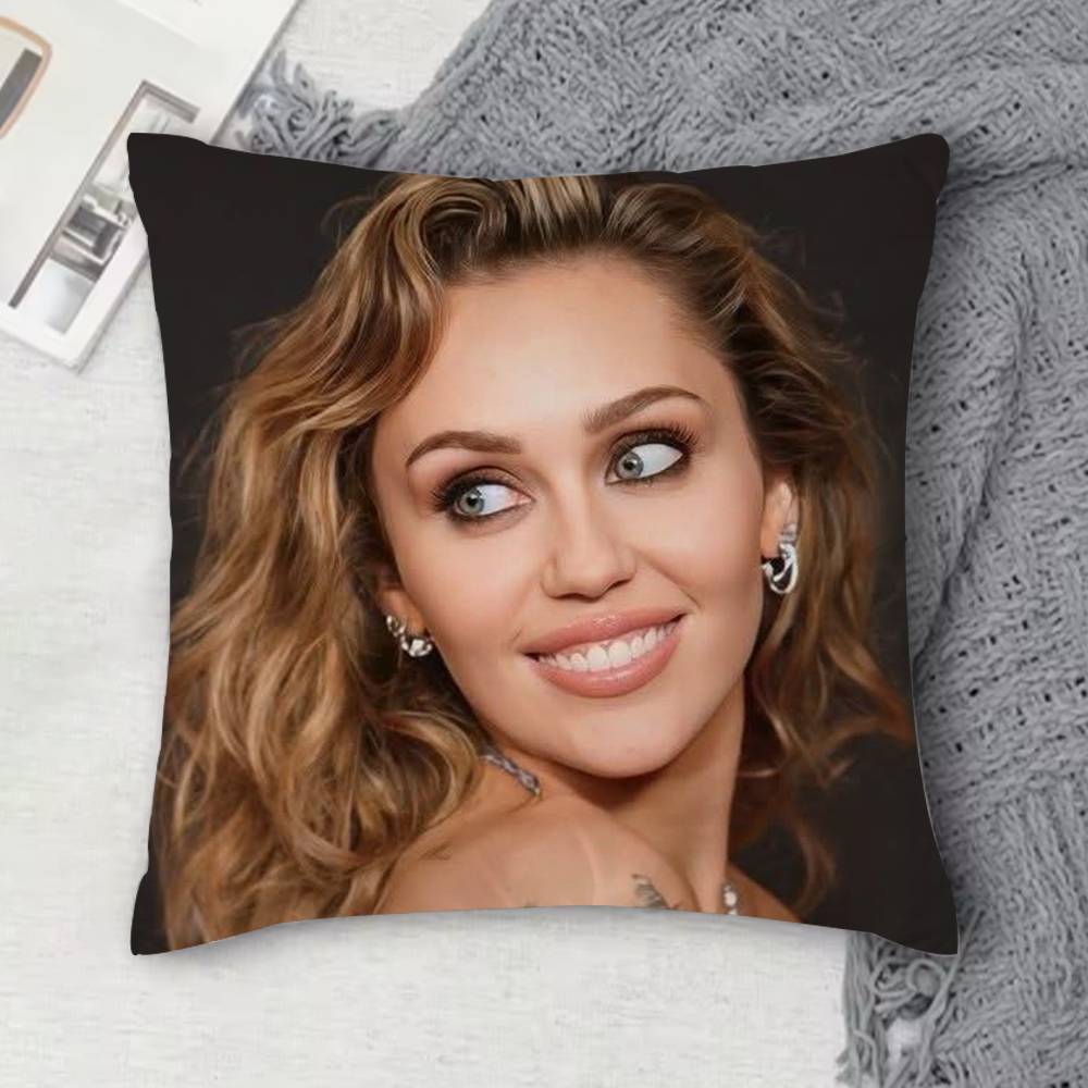 MMiley Cyrus Doublesided Printed Square Decorative Cushion Cover for Sofa Living Room Home Decor