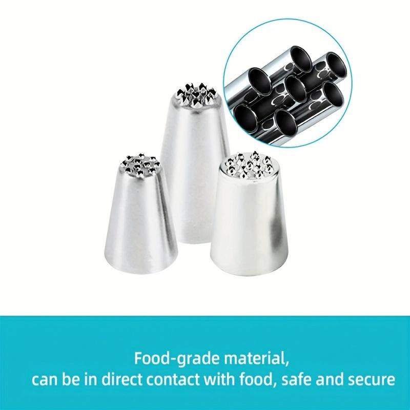3pcs Grass Icing Nozzles Set, Cake Decorating Tips Piping Nozzles, Stainless Steel Pastry DIY Baking Tools