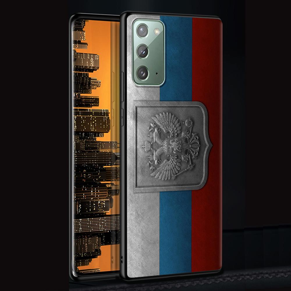 Чехол с гербом России и орлиным флагом для Samsung Galaxy Note 20 Ultra 10 Lite 9 8 A12 A52 A51 S20 FE A50, черный мягкий чехол для телефона