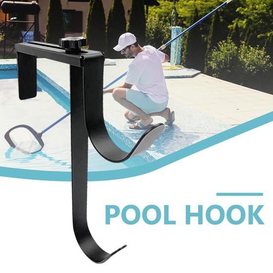 2 Pcs Adjustable Pool Fence Hooks Double-Hook Pool Fence Hanger Heavy Duty Fence Hooks for Pool Poles Hose Pool Skimmer