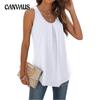 Plus Size Women's New Solid Color Crew Neck Vest Top