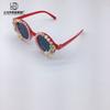 Fashion Diy Flower Children'S Sunglasses Round Cute Girls Wear Sunglasses Sunscreen Uv Protection Glasses Tide