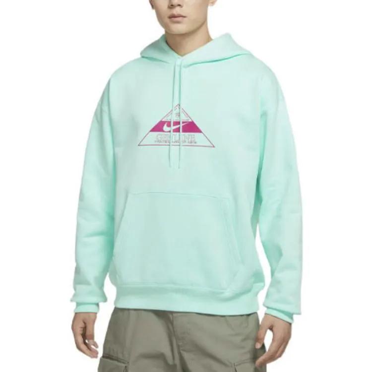 Nike Sweatshirts Unisex Mint Green Hooded Moderate Regular (Unisex) Sweatshirts DR1039 379