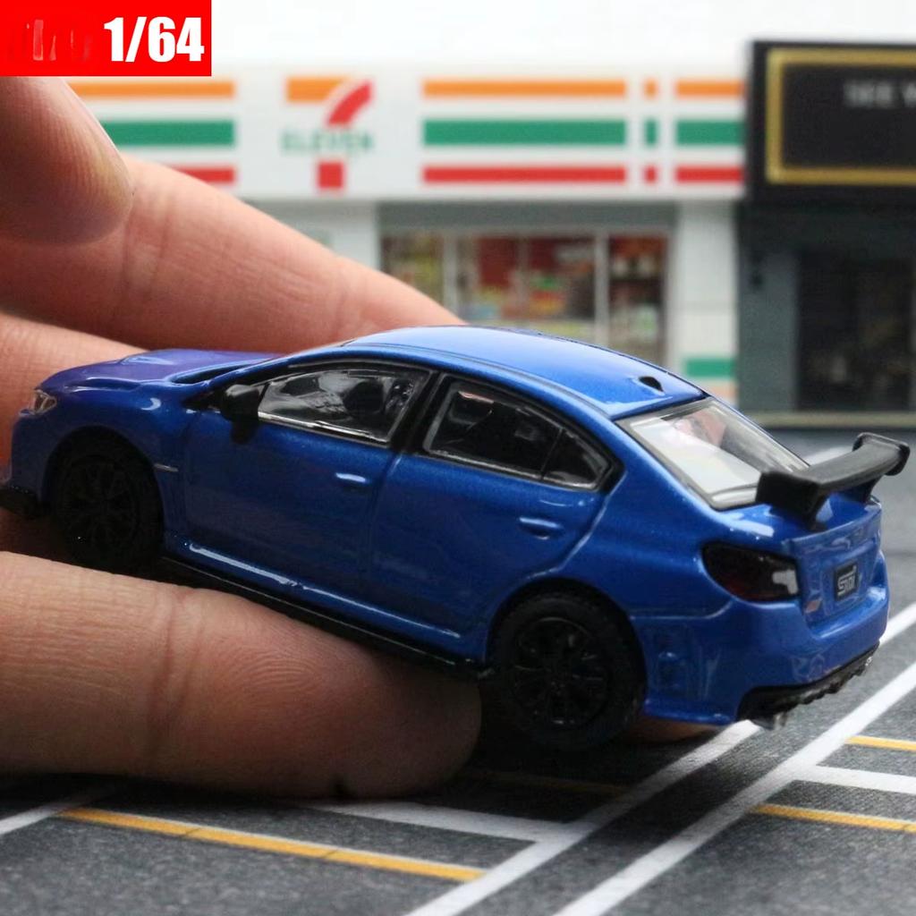 1/64 Subaru STI WRX Super Racing Toy Car JKM JDM Миниатюрная модель литого под давлением автомобиля из металлического сплава Бесплатные колеса Коллекция Подарков