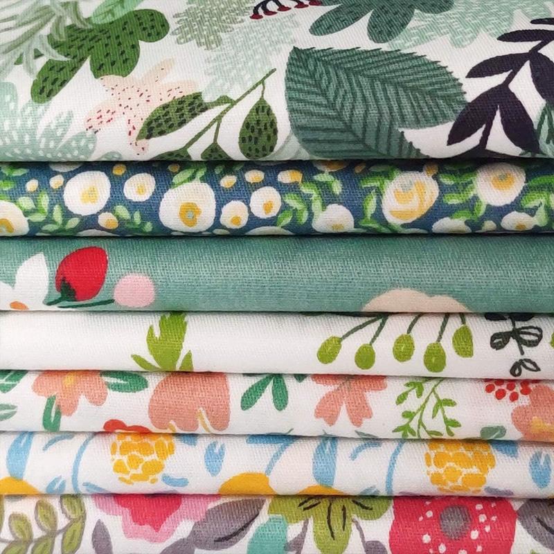 8 штук Хлопок 50*40см Материал ручной работы 25X20см Ткани для шитья и квилтинга DIY Зеленые ткани с принтом Ткань для рукоделия