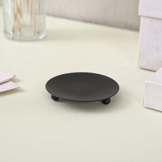 Candle Holder Anti-rust Wedding Props Good-looking Sturdy Creative Novelty Iron Golden Color Black Candle Tray Household Supply