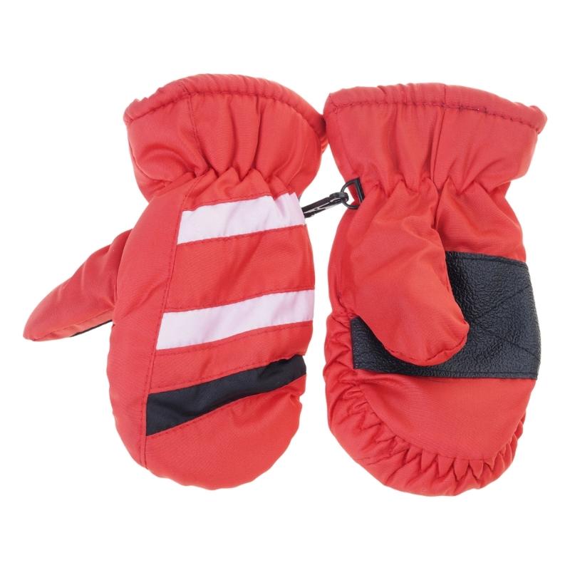 2-5 лет Водонепроницаемые Детские Лыжные Перчатки Зимние Велосипедные Перчатки Противоскользящие Перчатки Теплые Толстые Флисовые Митенки для Сноубординга Перчатки