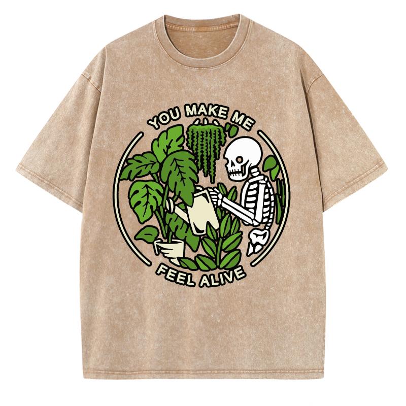 Летняя женская футболка с принтом черепа и растений, оверсайз, с круглым вырезом, вываренная, с эффектом потертости, с коротким рукавом, повседневный топ в стиле Y2K