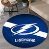 1PC Tampa Lightning Logo Round Rug, Non-slip Chair Mat, Home Decor, Circle Carpet Perfect for Office, Bedroom, Living Room,Christmas gift