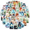 50PCS Calm Bottle Healing Stickers, Graffiti Journal & Luggage Decorative Stickers