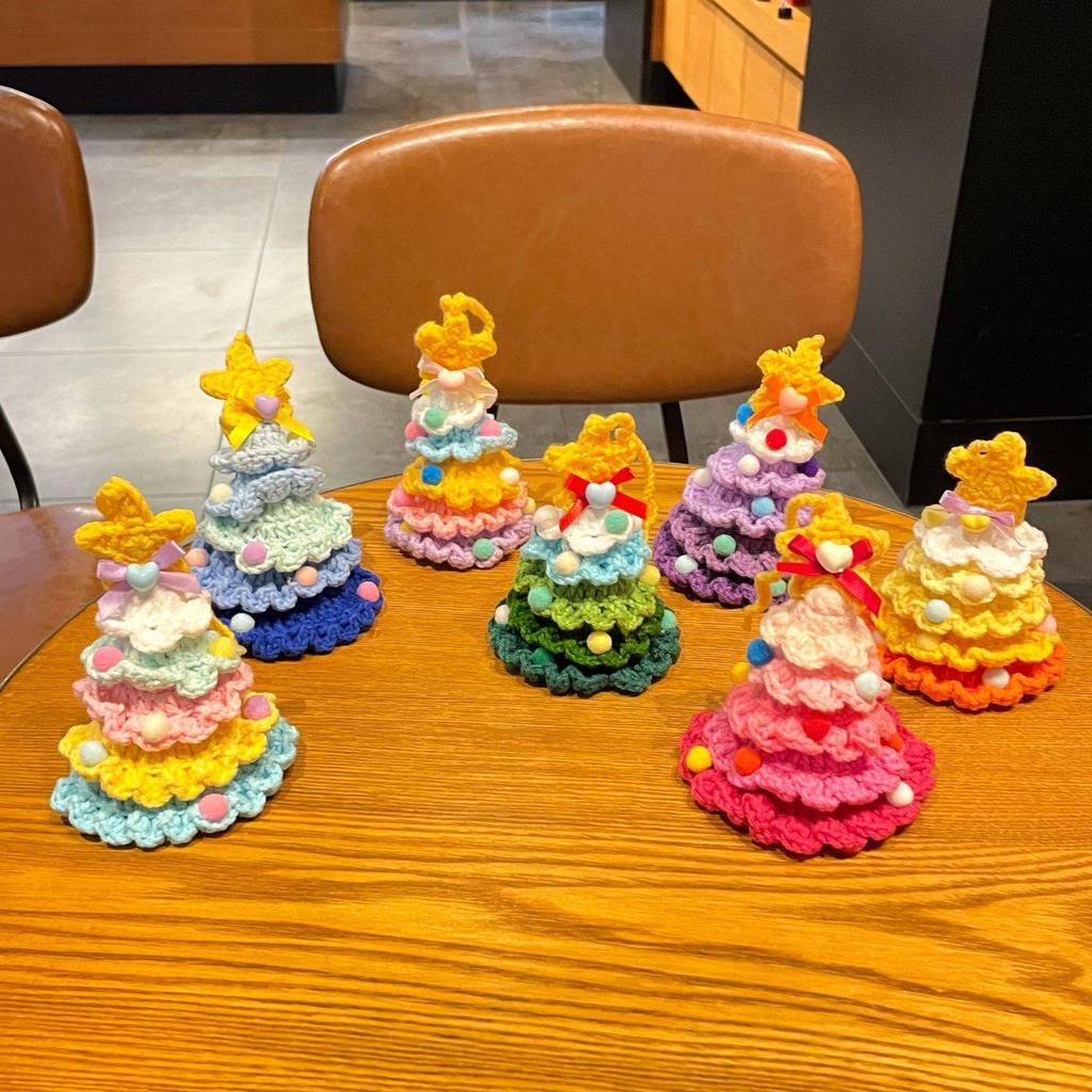 Международная пряжа Крючком Мини Рождественская елка Украшение для автомобиля Подарок