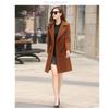 Tooxika New Solid Color Slim Fit Mid-length Woolen Coat Waisted Women's Woolen Coat