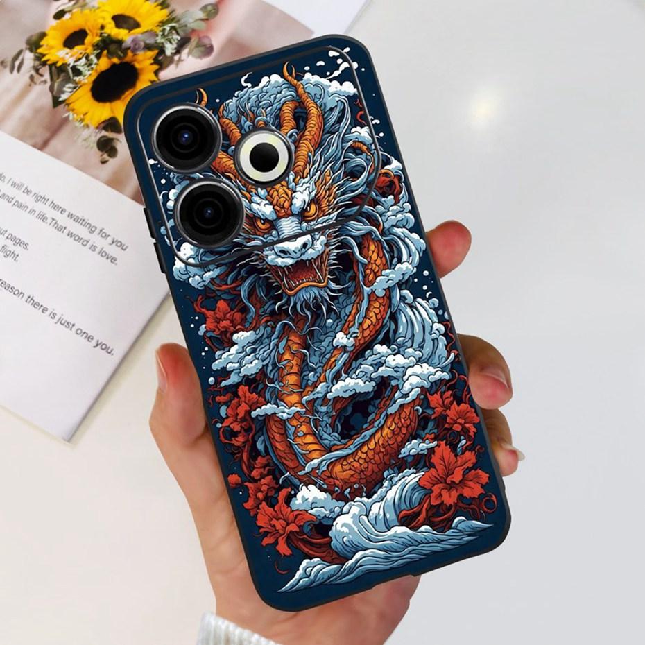 Модный Чехол 2024 года Для Tecno Pova 6 Neo Черный Силиконовый Мягкий ТПУ Задняя Крышка Для Tecno Pova 6Neo 4G Чехлы Для Телефона