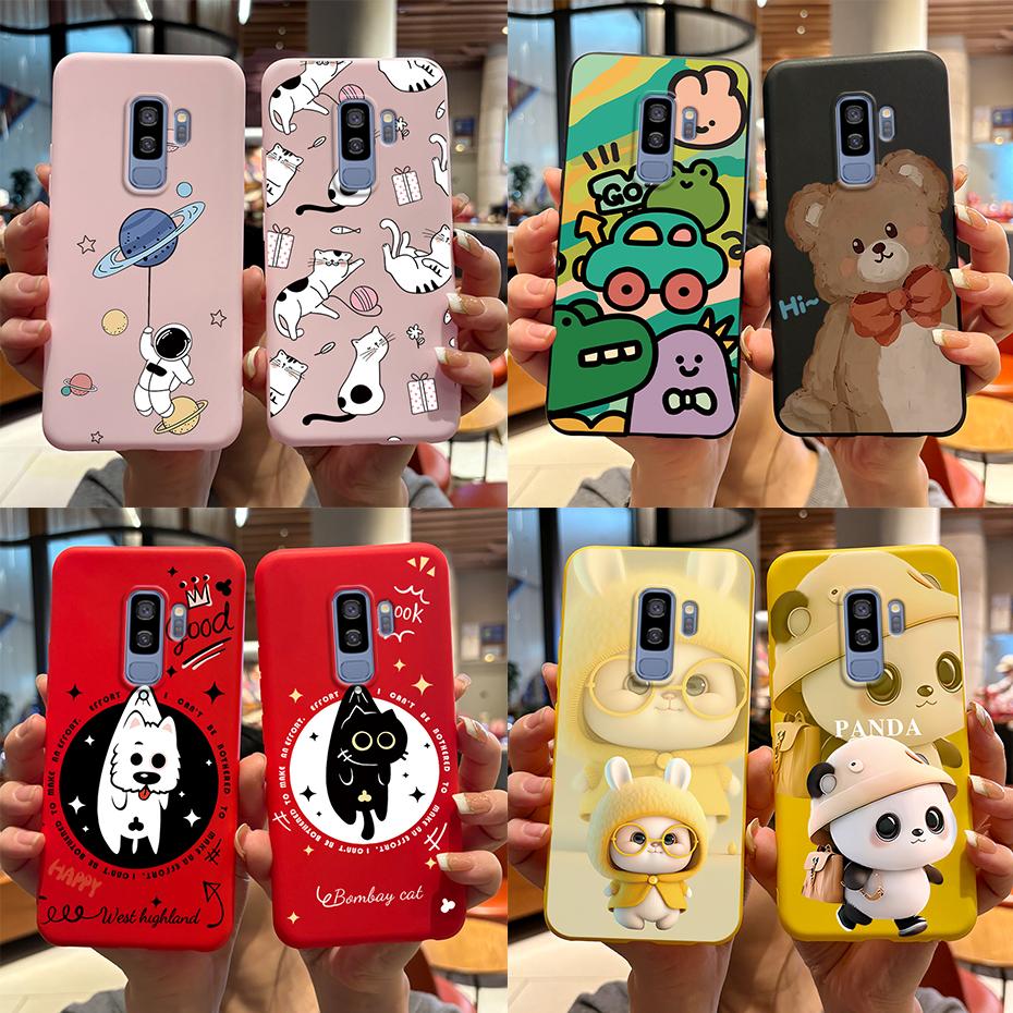Силиконовая задняя крышка для Coque Samsung Galaxy S9 Plus Милый кролик панда Защитный мягкий чехол для телефона SamsungS9 S9Plus Funda Capas