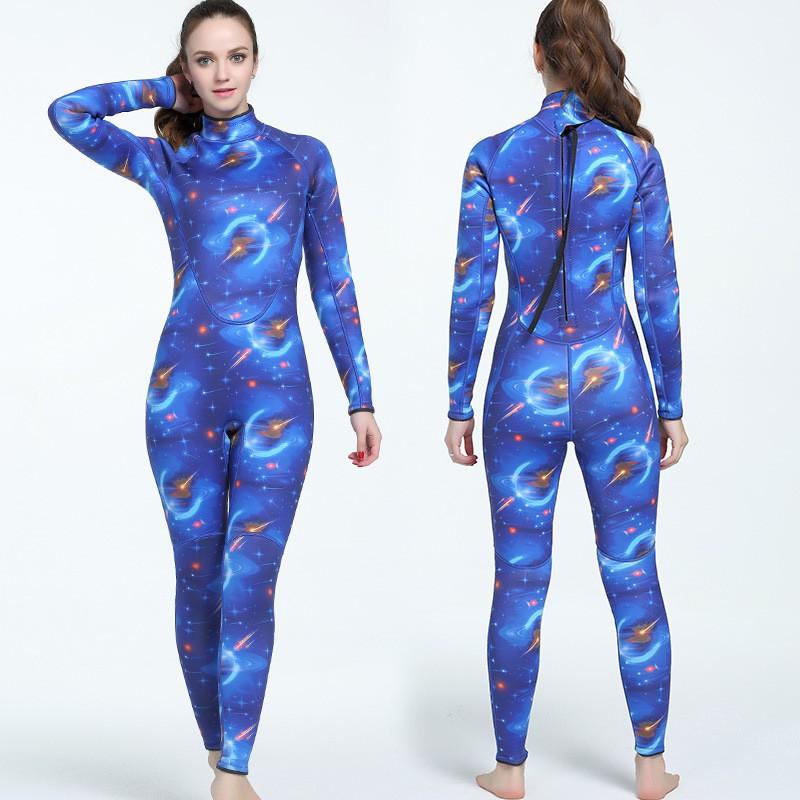 3mm Full Body Camo Wetsuit Diving Surfing Swimming Water Sports Warmth Protection Women Adult S-XXL