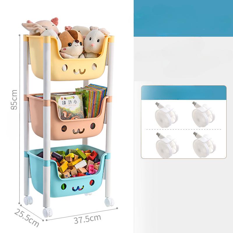 Trolley Shelf Children's Toy Storage Rack Household Bookshelf Drawing Book Rack Movable Multi-layer Finishing Rack