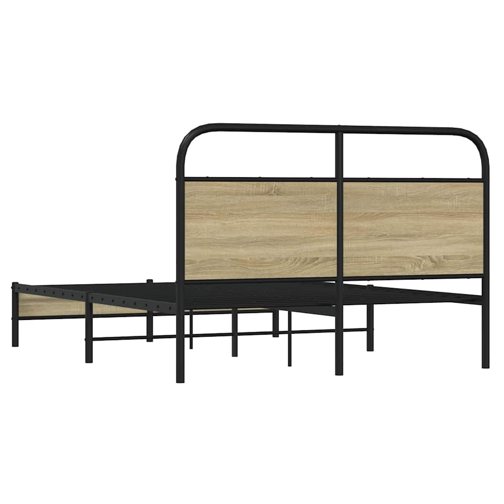 Bed Frame without Mattress 120 x 190 cm Sonoma Oak Wood Based Material
