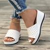 Plus Size Fashion Womens Platform Wedge Slippers 2024 New Comfortable Open Toe Sandals Lightweight Slope Heels Beach Flip Flops