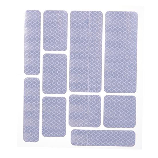 10Pcs/Set Practical Good Toughness No Residue Reflective Sticker Sun Resistant Bike Body Reflect Decals for Cycling
