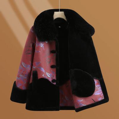 Зима Зима Новое Бархатное Для среднего и пожилого возраста Утолщенное Пальто для мамы Топ
