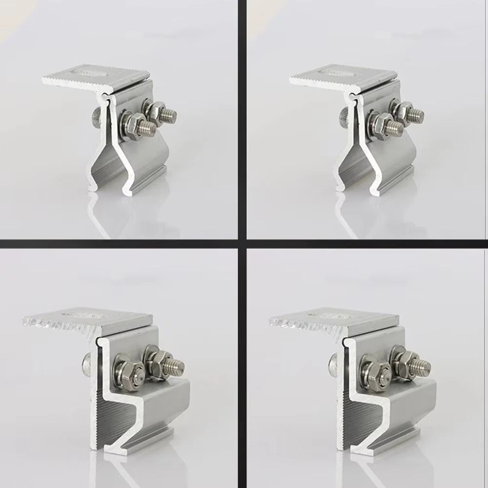 1Pcs Aluminum Alloy Solar Panel Clamp Anodized Roof Mounting Bracket for Metal Roof House RV Boat