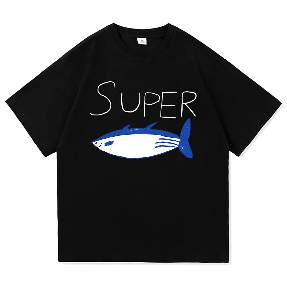 Jin Super Tuna Cute Retro 100 Cotton Printed Tshirt New Unisexs and Unisexs Fashion Trend Casual Loose Round Neck Tshirt