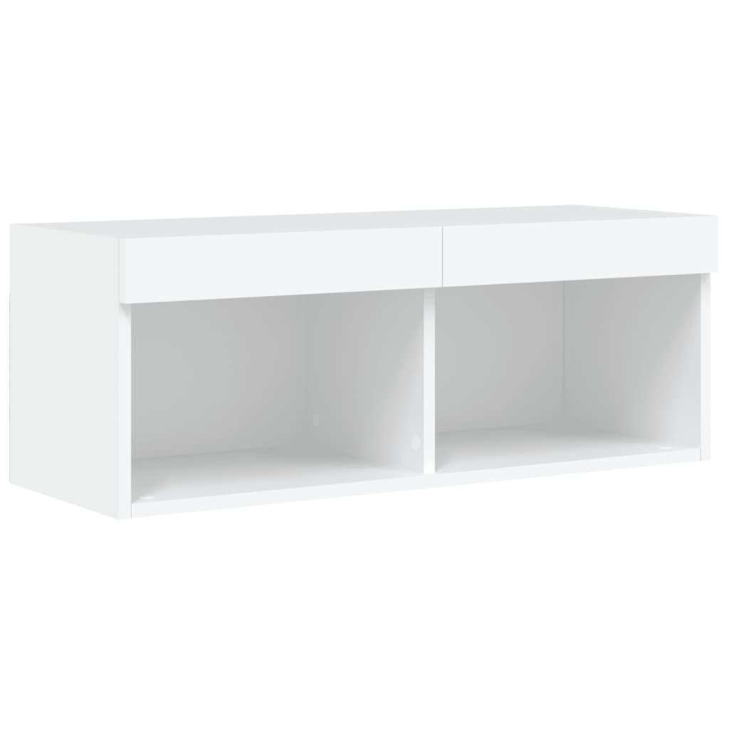 TV Cabinet with LED Lights White 80 x 30 x 30 cm