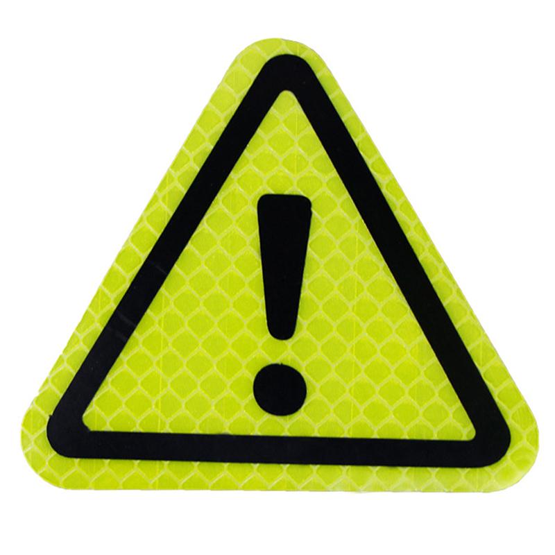 Triangle Exclamation Mark Reflective Warning Sign Car Sticker Night Driving Safety Reflective sticker for Car Anti-Collision