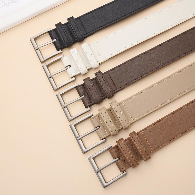 Новый женский ремень из ПУ кожи с пряжкой-булавкой - Стильный аксессуар для повседневных брюк, пальто, курток и джинсов