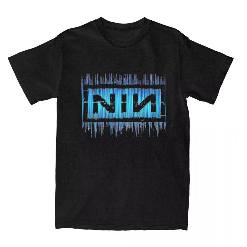 Футболка Harajuku Nine Inch Nails Унисекс Женская С круглым вырезом С коротким рукавом Одежда Музыкальная группа NIN Хлопок Летние Топы Рубашки