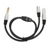 1 Split In 2 Sound Cable 14 Inch TRS Stereo Splitter Cable 6.35mm Male To 6.35mm 3.5mm Female