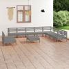 Day and Night - Day and Night Garden Furniture Set 11 Pieces Solid Gray Pine Wood