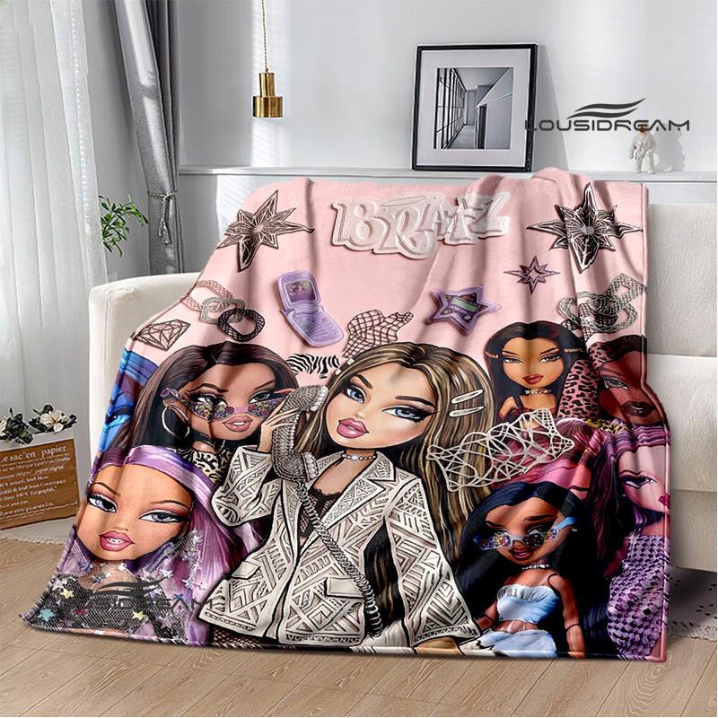 Bratz kawaii printed blanket Picnic blanket Warm blankets Outdoor Blanket Home bed linings blankets for beds Birthday Gift