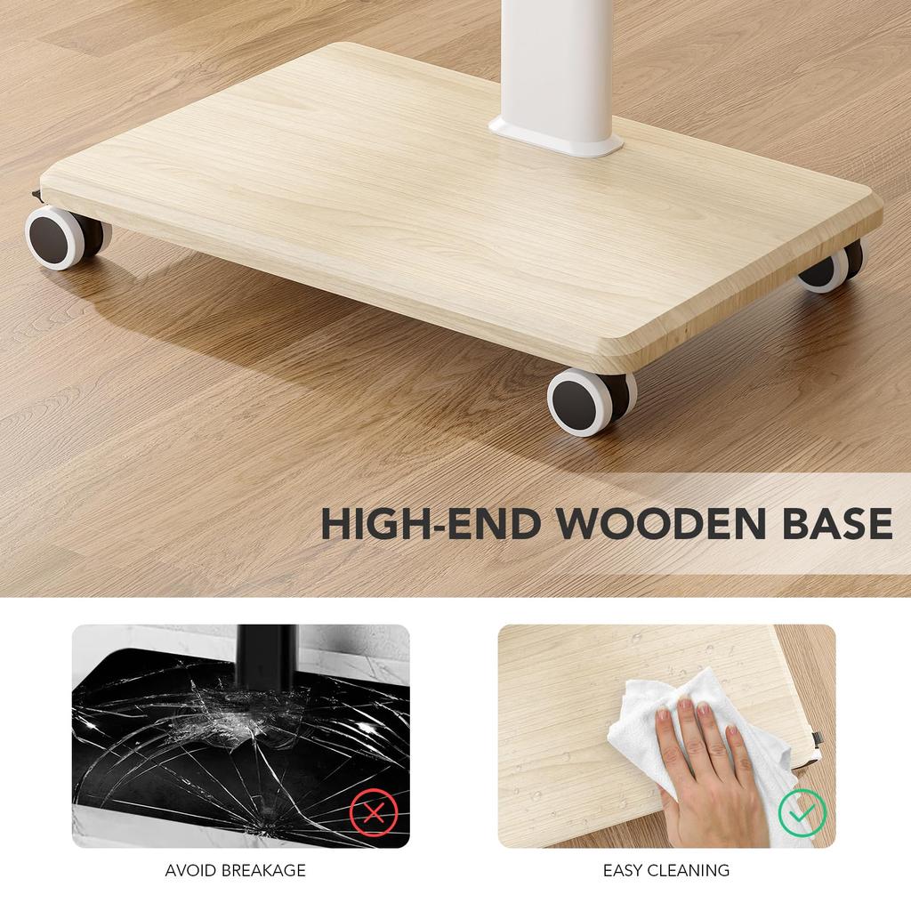 Мобильная подставка для телевизора от 27 до 65 дюймов, переносная тележка для телевизора на колесиках на высоких универсальных напольных стойках с поворотным креплением, регулируемым по высоте, изящное крепление для установки на пол