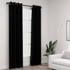 VidaXL Blackout Curtains Linen Look with Eyelets 2 Pcs Black 140x225cm